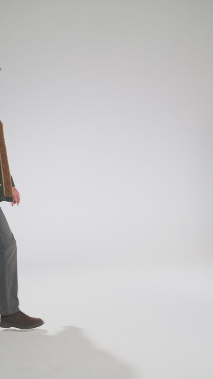 Chaqueta Hombre Cotelé Regular Verde Oscuro