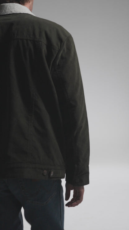 Chaqueta Hombre Sherpa Cotelé Regular Verde