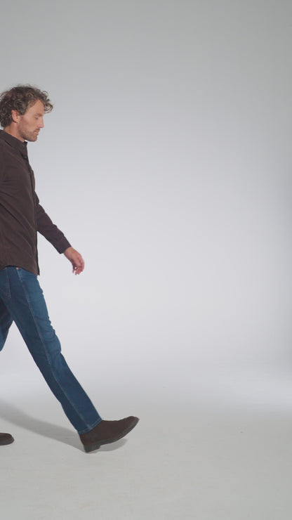 Camisa Hombre 1 Pocket Cotelé Café Oscuro