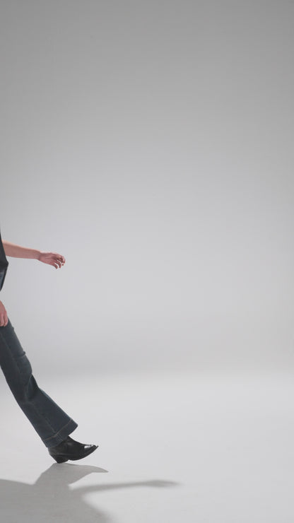 Jeans Mujer BootCut Retro Mid Rise Azul Oscuro