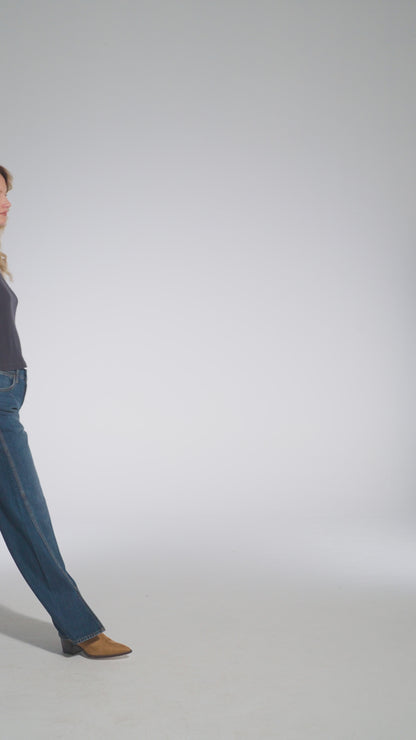 Jeans Mujer Loose Spat Relaxed Mid Rise Azul
